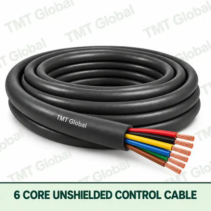 TMT Global 6 core Unshielded Control Cable, with 6 visible copper conductors; unshielded.