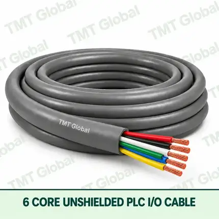 TMT Global 6 core unshielded PLC I/O cable, with 6 visible copper conductors.