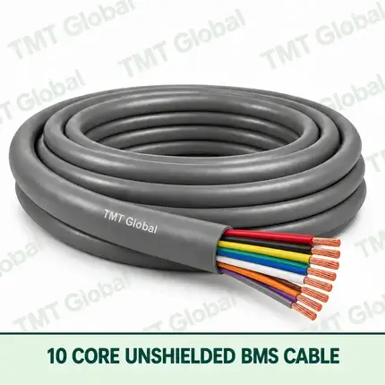 TMT Global 10 Core Unshielded BMS Cable product cable with 10 clearly visible conductors; unshielded.
