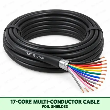 TMT Global 17 core foil shielded multi-conductor cable, with 17 individually insulated copper conductors.