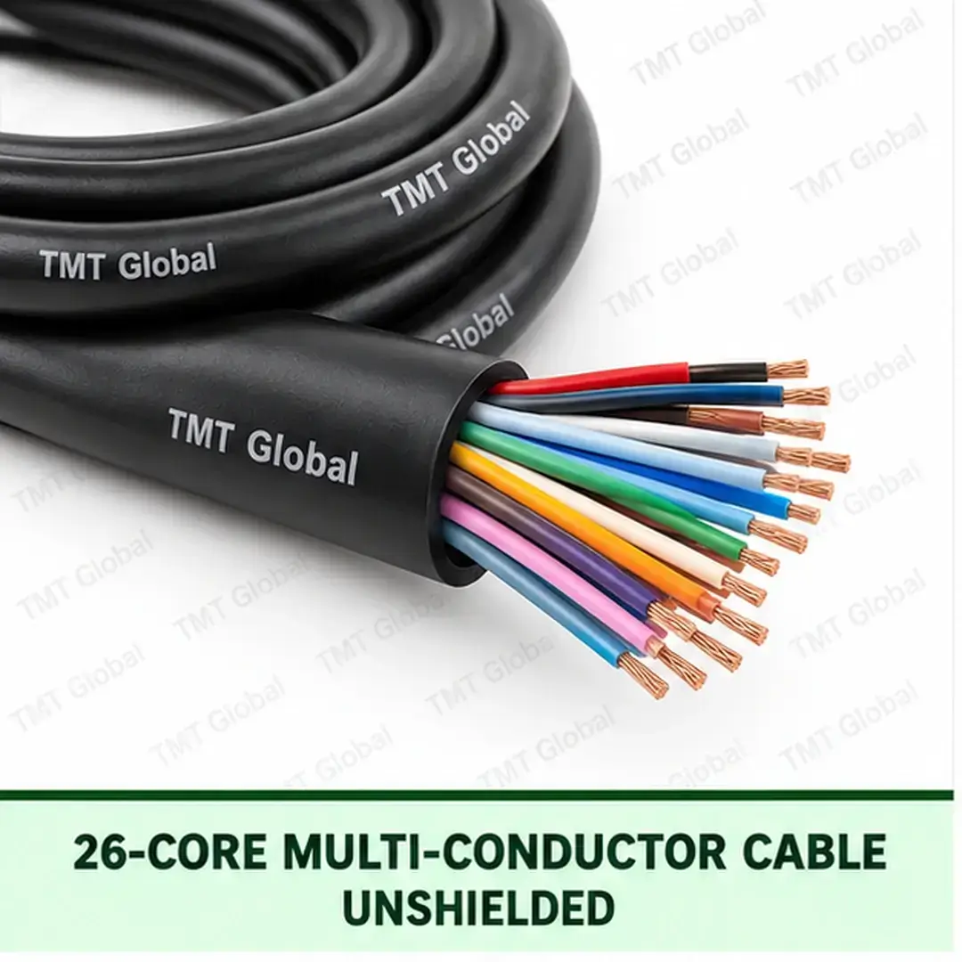 TMT Global 26 core unshielded multi-conductor cable, with 26 individually insulated copper conductors. TMT Global 26 core unshielded multi-conductor cable, with 26 individually insulated copper conductors.