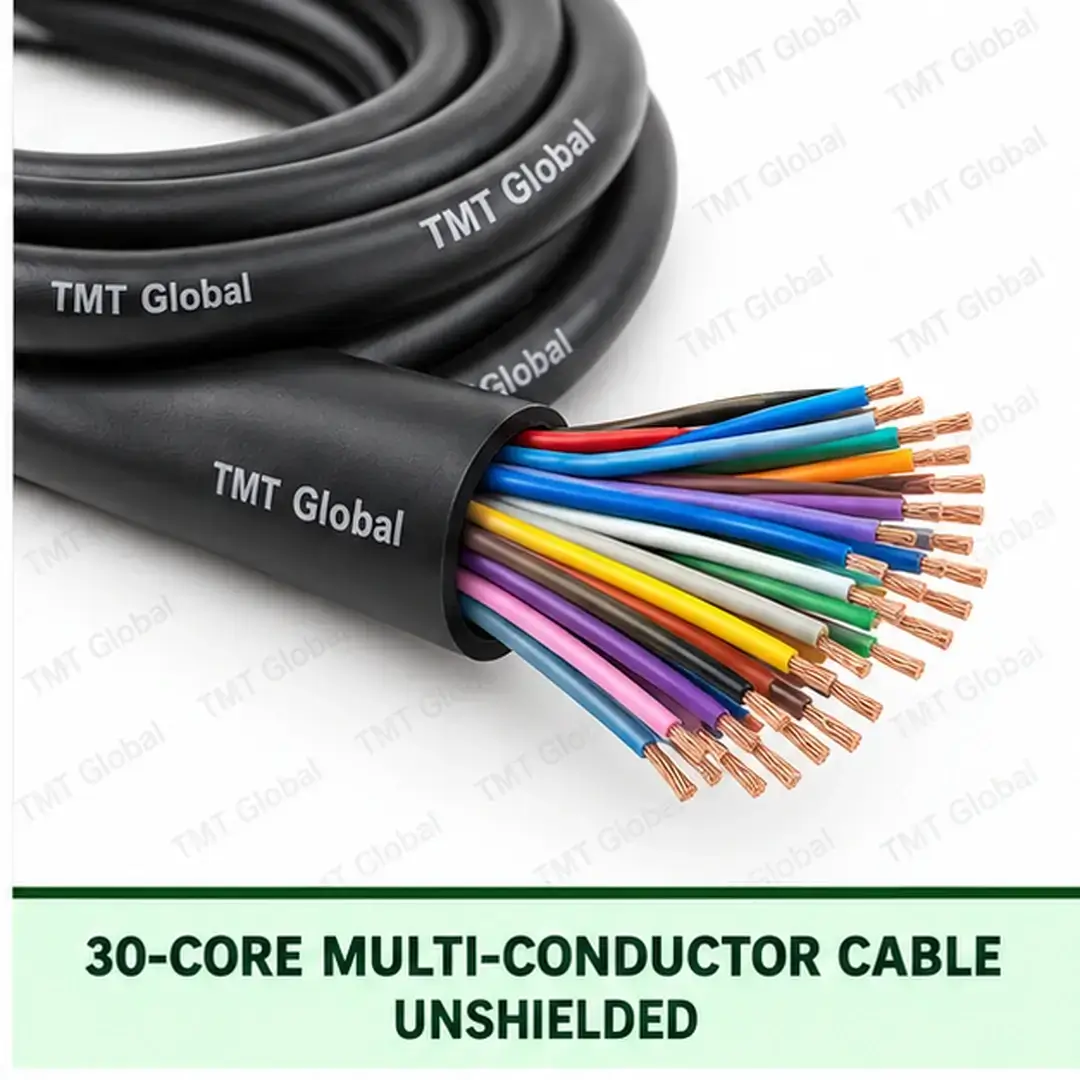 TMT Global 30 core unshielded multi-conductor cable, with 30 individually insulated copper conductors. TMT Global 30 core unshielded multi-conductor cable, with 30 individually insulated copper conductors.