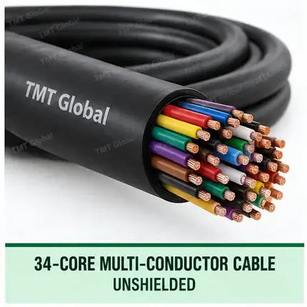 TMT Global 34 core unshielded multi-conductor cable, with 34 individually insulated copper conductors.