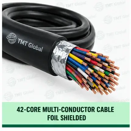 TMT Global 42 core foil shielded multi-conductor cable, with 42 individually insulated copper conductors.