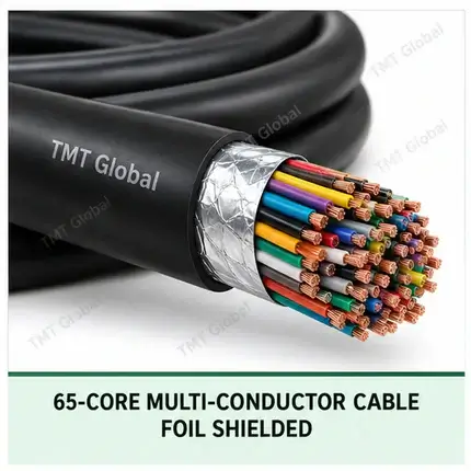 TMT Global 65 core foil shielded multi-conductor cable, with 65 individually insulated copper conductors.