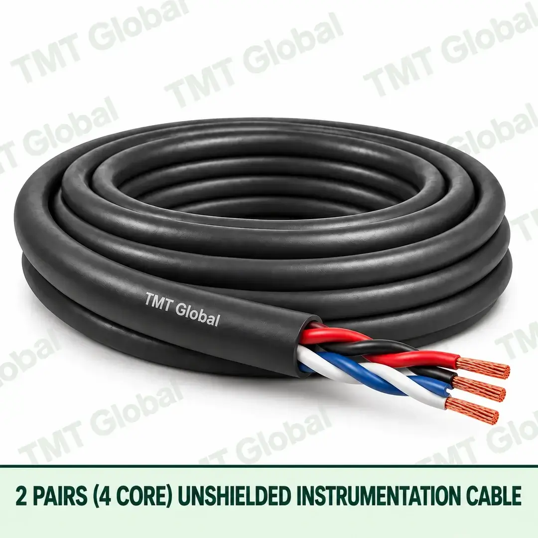 TMT Global 2 pair 4 core unshielded instrumentation cable, with twisted pairs visible TMT Global 2 pair 4 core unshielded instrumentation cable, with twisted pairs visible