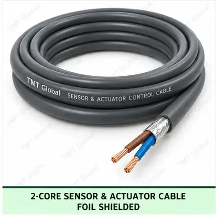 TMT Global 2 core foil shielded sensor and actuator cable, with 2 visible conductors.