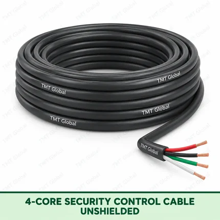 TMT Global 4 core security control cable, showing 4 copper conductors; unshielded.
