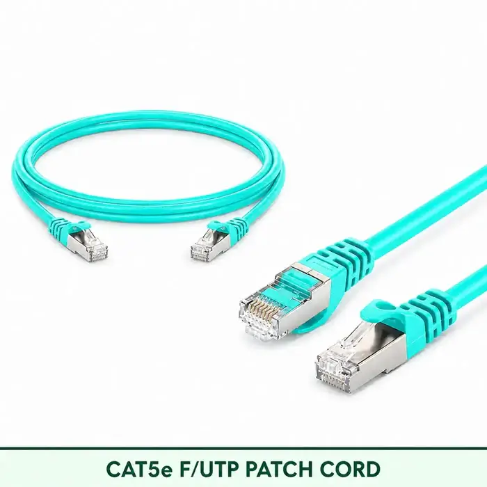 Cat5e F/UTP 5X4SMFLXXX Series | 24 AWG Network Patch Cord aqua color