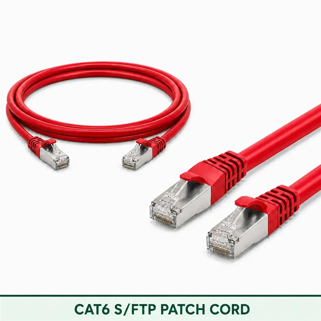 Cat6 S/FTP 6X4SBSLXXX Series | 24 AWG Network Patch Cord red color Cat6 S/FTP 6X4SBSLXXX Series | 24 AWG Network Patch Cord red color