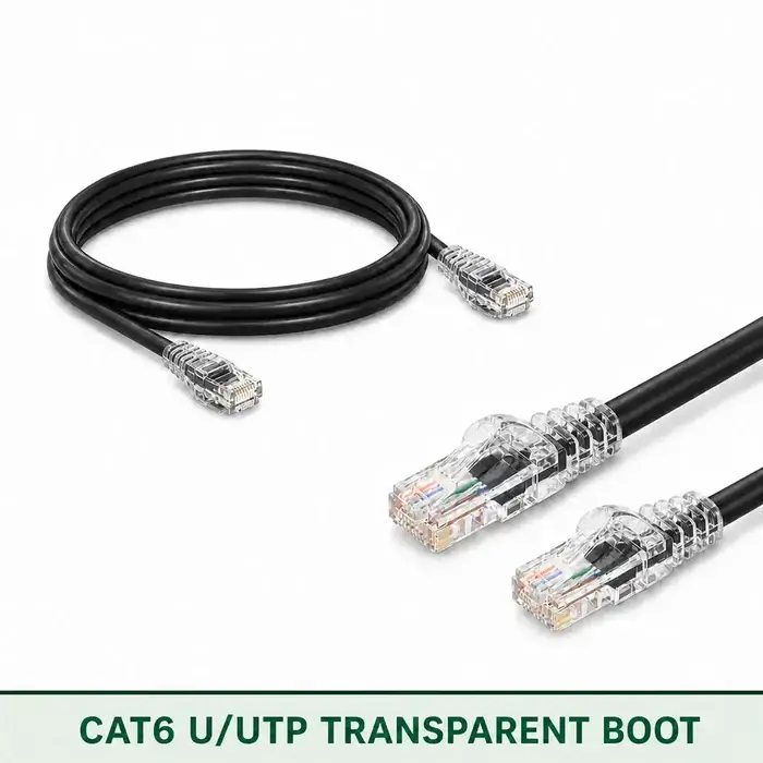 Cat6 U/UTP 6X3RMULXXX Series | 23 AWG Transparent Network Patch Cord black color