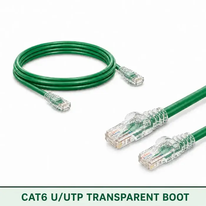 Cat6 U/UTP 6X3RMULXXX Series | 23 AWG Transparent Network Patch Cord green color