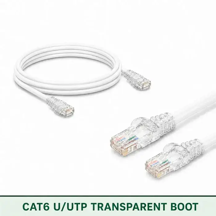Cat6 U/UTP 6X3RMULXXX Series | 23 AWG Transparent Network Patch Cord white color