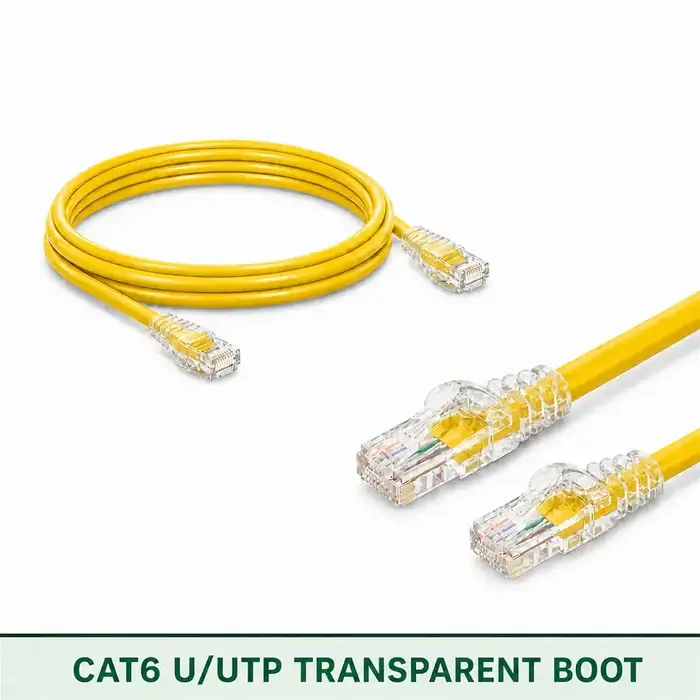 Cat6 U/UTP 6X3RMULXXX Series | 23 AWG Transparent Network Patch Cord yellow color