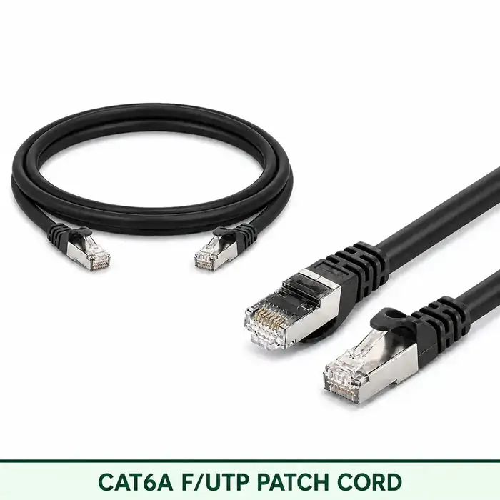 Cat6A F/UTP 6A3SMFLXXX Series | 23 AWG Network Patch Cord black color