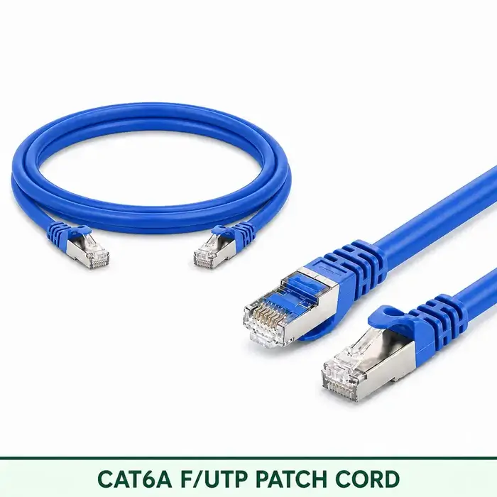 Cat6A F/UTP 6A3SMFLXXX Series | 23 AWG Network Patch Cord blue color