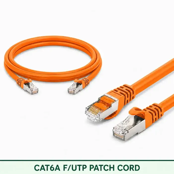 Cat6A F/UTP 6A3SMFLXXX Series | 23 AWG Network Patch Cord orange color
