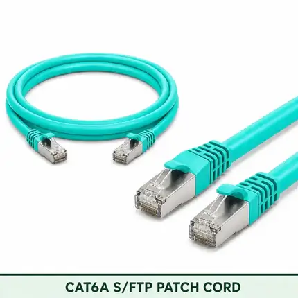 Cat6A S/FTP 6A3SBSLXXX Series | 23 AWG Network Patch Cord aqua color