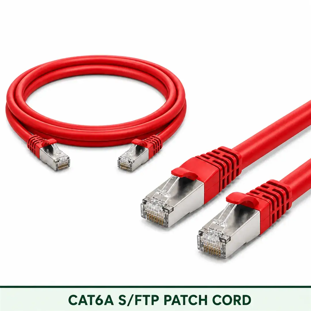 Cat6A S/FTP 6A4SBSLXXX Series | 24 AWG Network Patch Cord red color Cat6A S/FTP 6A4SBSLXXX Series | 24 AWG Network Patch Cord red color