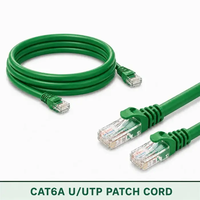 Cat6A U/UTP 6A3PMULXXX Series | 23 AWG Network Patch Cord green color
