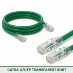 Cat6A U/UTP 6A3RMULXXX Series | 23 AWG Transparent Network Patch Cord green color