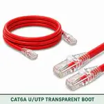 Cat6A U/UTP 6A3RMULXXX Series | 23 AWG Transparent Network Patch Cord red color