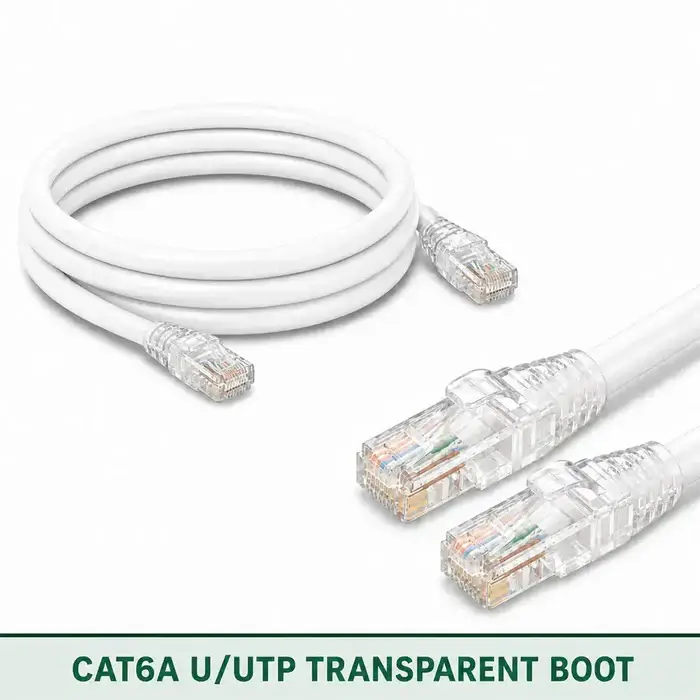 Cat6A U/UTP 6A3RMULXXX Series | 23 AWG Transparent Network Patch Cord white color