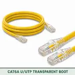Cat6A U/UTP 6A3RMULXXX Series | 23 AWG Transparent Network Patch Cord yellow color