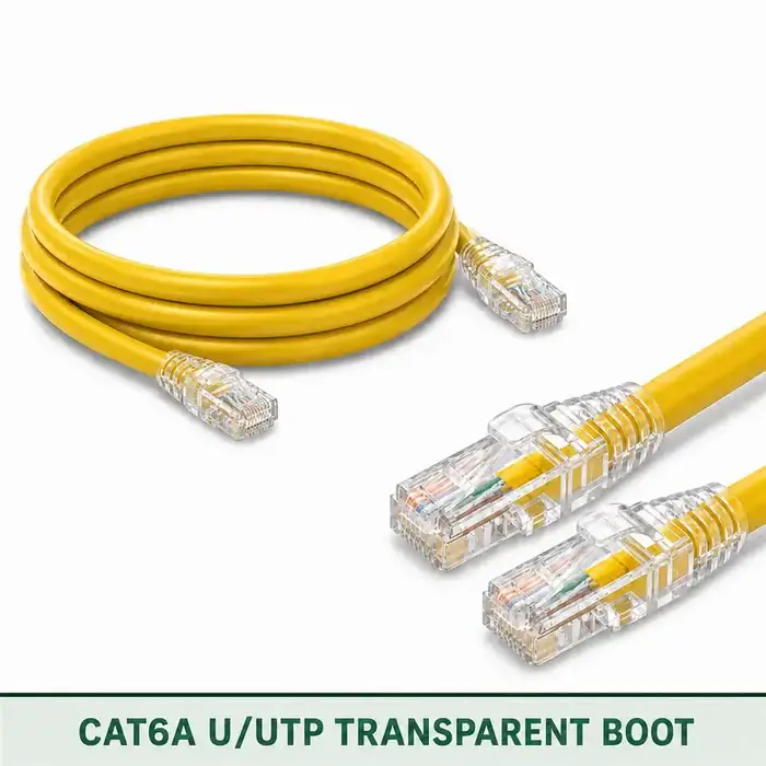 Cat6A U/UTP 6A3RMULXXX Series | 23 AWG Transparent Network Patch Cord yellow color