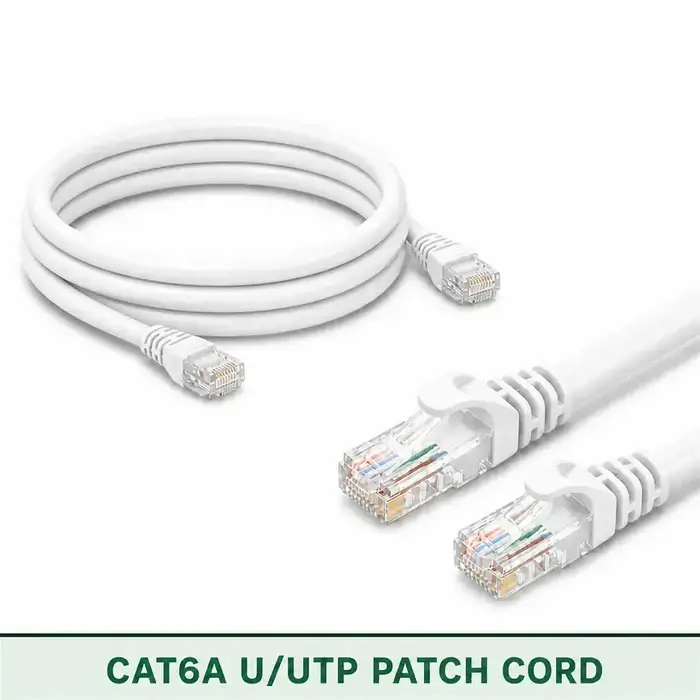 Cat6A U/UTP 6A3PMULXXX Series | 23 AWG Network Patch Cord white color