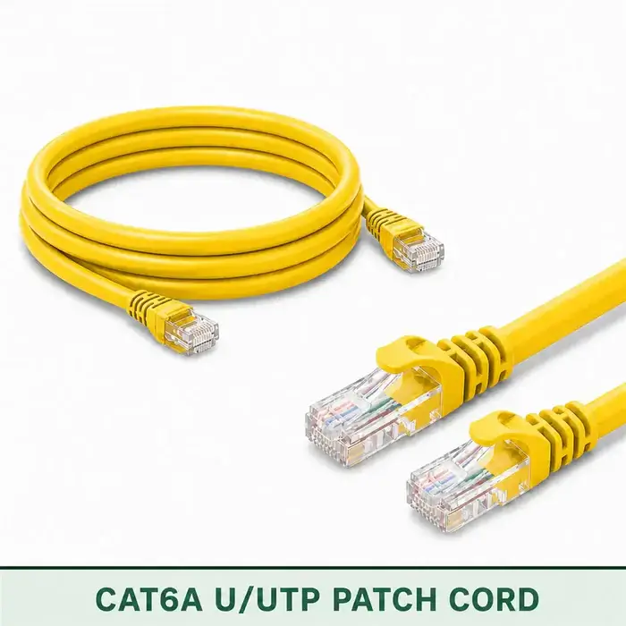 Cat6A U/UTP 6A3PMULXXX Series | 23 AWG Network Patch Cord yellow color