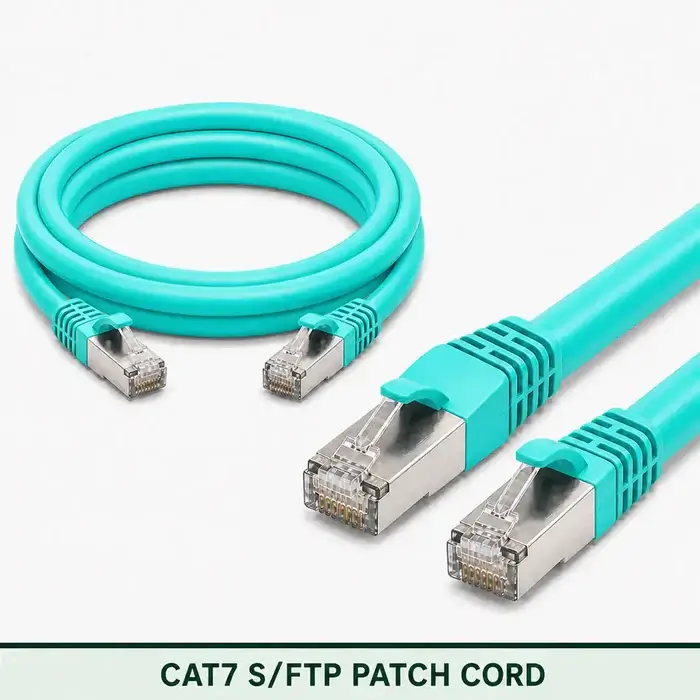 Cat7 S/FTP 7X3SMSLXXX Series | 23 AWG Network Patch Cord aqua color